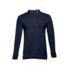 THC BERN. Men's long-sleeved 100% cotton piqué polo shirt with removable label