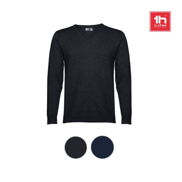 THC MILAN. Men's V-neck pullover in cotton and polyamide