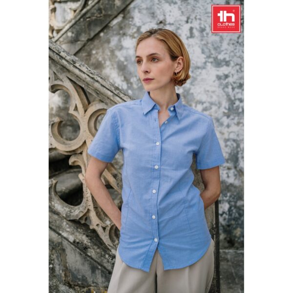 THC LONDON WOMEN. Women's short-sleeved Oxford shirt