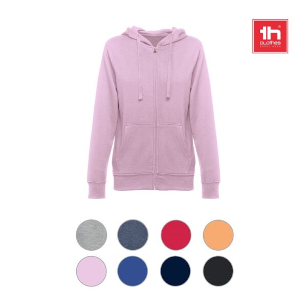 THC AMSTERDAM WOMEN. Women's hoodie in cotton and polyester with full zip