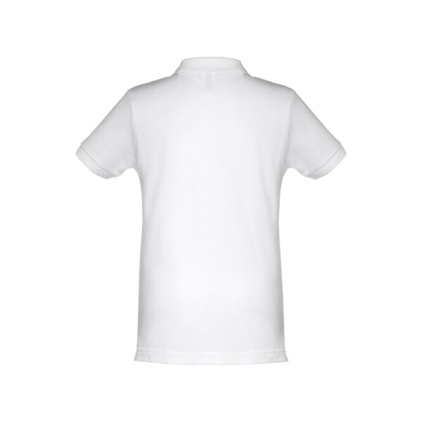 30172_106-b THC ADAM KIDS WH. Kids short-sleeved 100% cotton piqué polo shirt unisex). White