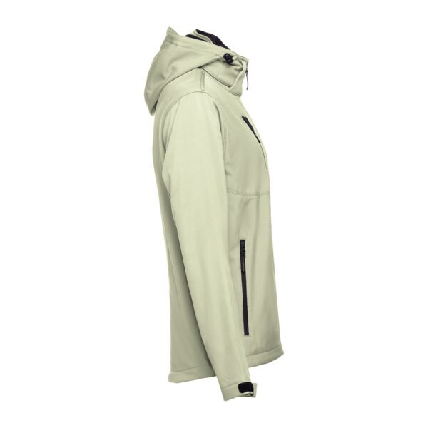 THC ZAGREB. Men's softshell jacket with detachable hood and rounded back hem