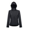 30181_103-d THC ZAGREB WOMEN. Women's softshell jacket with detachable hood and rounded back hem