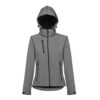 30181_113-d THC ZAGREB WOMEN. Women's softshell jacket with detachable hood and rounded back hem