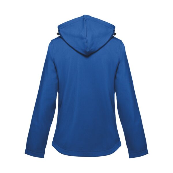 30181_114-b THC ZAGREB WOMEN. Women's softshell jacket with detachable hood and rounded back hem
