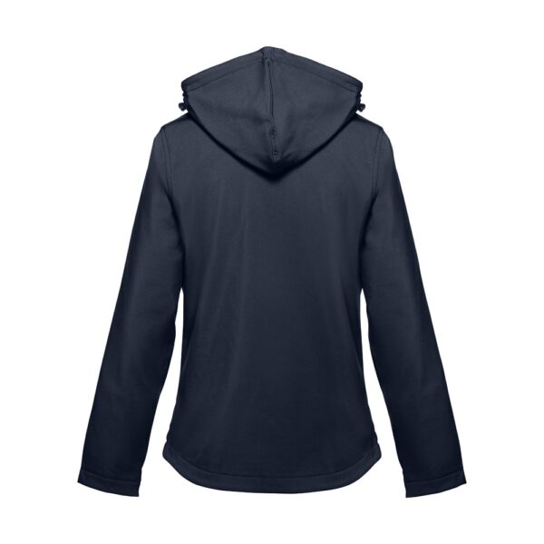 30181_134-b THC ZAGREB WOMEN. Women's softshell jacket with detachable hood and rounded back hem