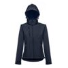 30181_134-d THC ZAGREB WOMEN. Women's softshell jacket with detachable hood and rounded back hem