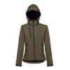 30181_149-d THC ZAGREB WOMEN. Women's softshell jacket with detachable hood and rounded back hem