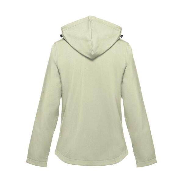 30181_159-b THC ZAGREB WOMEN. Women's softshell jacket with detachable hood and rounded back hem