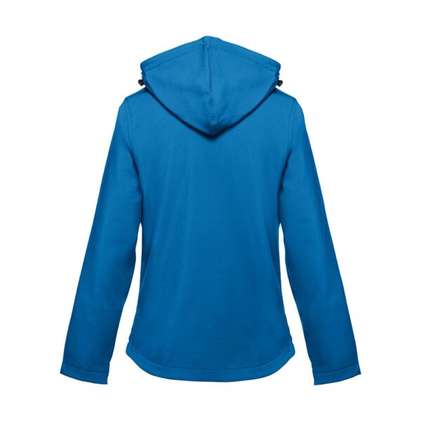 30181_174-b THC ZAGREB WOMEN. Women's softshell jacket with detachable hood and rounded back hem