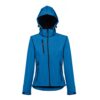 30181_174-d THC ZAGREB WOMEN. Women's softshell jacket with detachable hood and rounded back hem