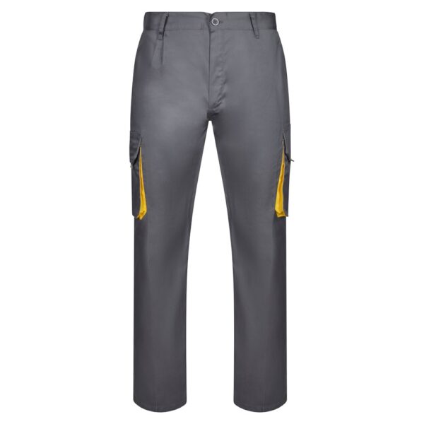 VL HYPNOS. Two-tone multi-pocket twill trousers (200g/m²), in cotton (35%) and polyester (65%)