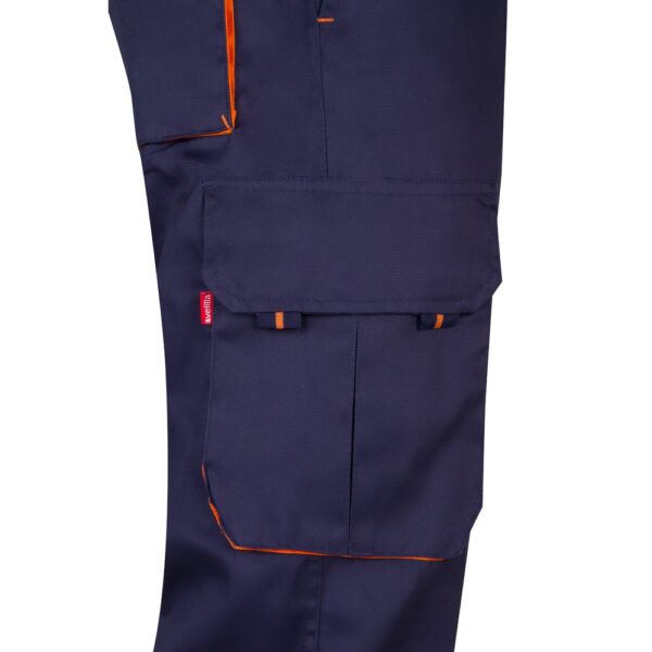 VL HYPNOS. Two-tone multi-pocket twill trousers (200g/m²), in cotton (35%) and polyester (65%)