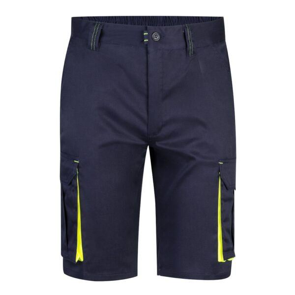 VL HEMERA. Two-tone, multi-pocket stretch Bermuda shorts (240g/m²), in cotton (46%), EME (38%) and polyester (16%)