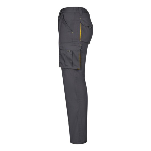 VL FIDES. Two-tone, multi-pocket stretch trousers (240g/m²), in cotton (46%), EME (38%) and polyester (16%)