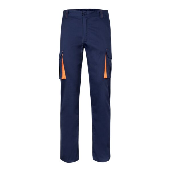 VL FIDES. Two-tone, multi-pocket stretch trousers (240g/m²), in cotton (46%), EME (38%) and polyester (16%)