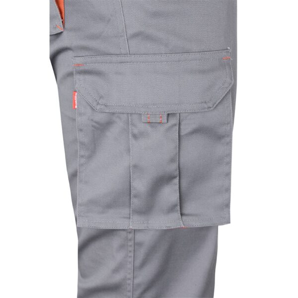 VL FIDES. Two-tone, multi-pocket stretch trousers (240g/m²), in cotton (46%), EME (38%) and polyester (16%)