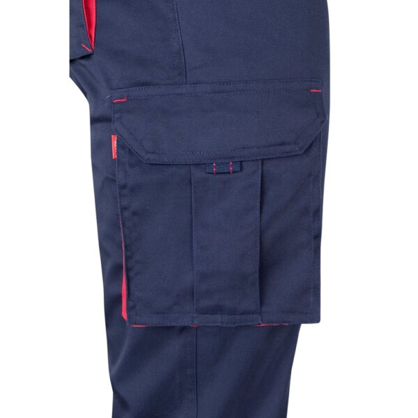 VL FIDES. Two-tone, multi-pocket stretch trousers (240g/m²), in cotton (46%), EME (38%) and polyester (16%)
