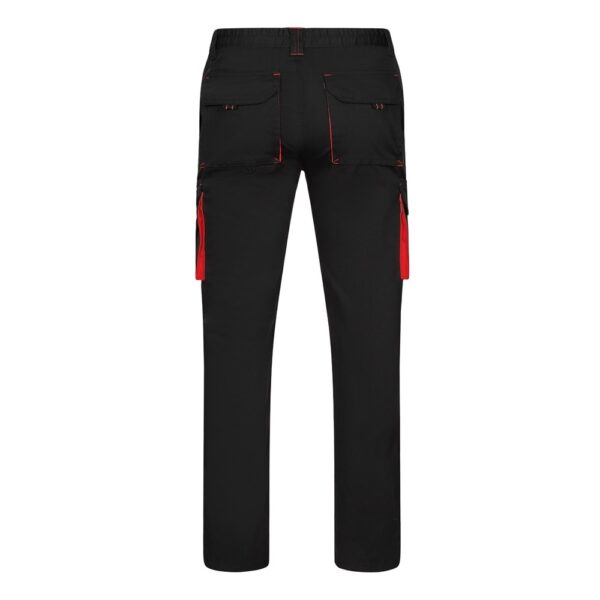 VL FIDES. Two-tone, multi-pocket stretch trousers (240g/m²), in cotton (46%), EME (38%) and polyester (16%)