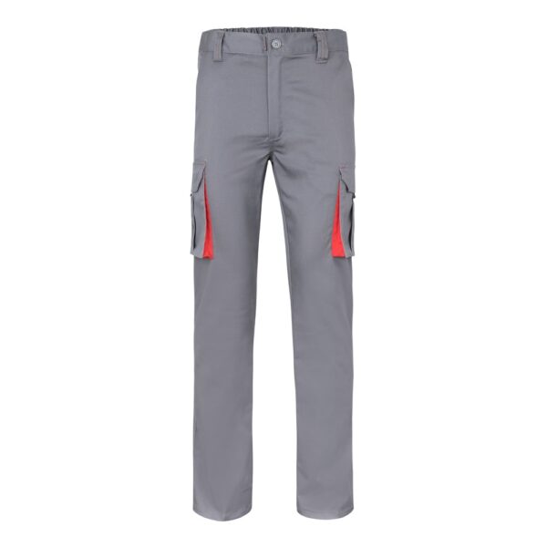 VL FIDES. Two-tone, multi-pocket stretch trousers (240g/m²), in cotton (46%), EME (38%) and polyester (16%)
