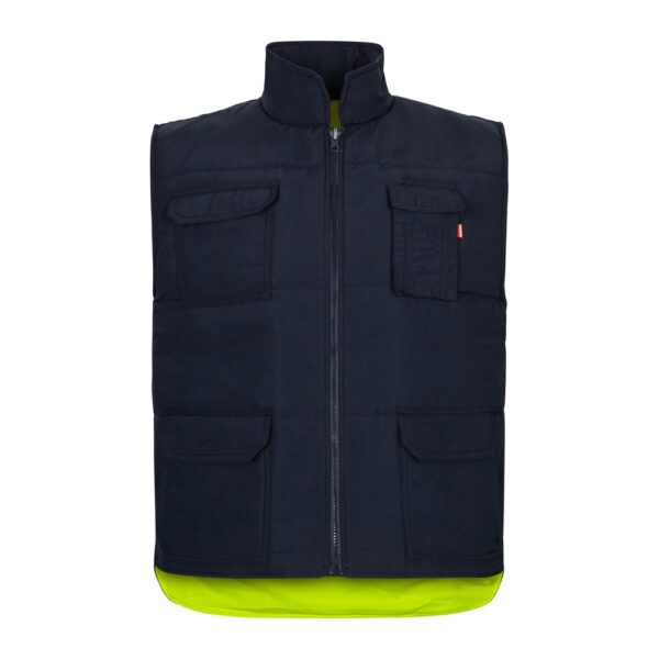 VL DIANA. Padded vest (220g/m²), reversible and multi-pocket, in polyester (100%), with zip fastening and reversible puller