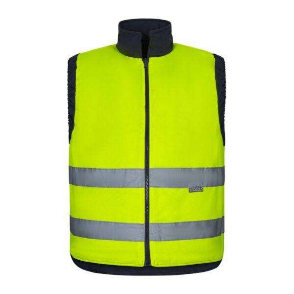 VL DIANA. Padded vest (220g/m²), reversible and multi-pocket, in polyester (100%), with zip fastening and reversible puller