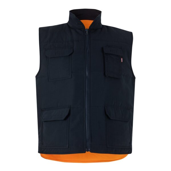 VL DIANA. Padded vest (220g/m²), reversible and multi-pocket, in polyester (100%), with zip fastening and reversible puller