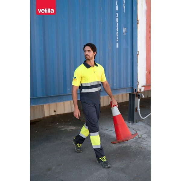 VL CUPID. Two-tone bird-eye polo shirt (160g/m²) with short sleeves, in polyester (100%)