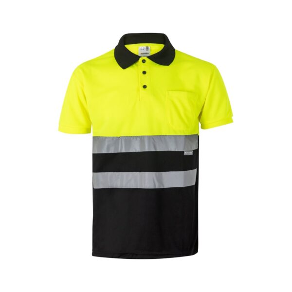 VL CUPID LARGE. Two-tone bird-eye polo shirt (160g/m²) with short sleeves, in polyester (100%)