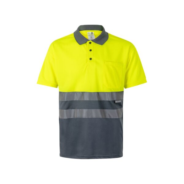 VL CUPID LARGE. Two-tone bird-eye polo shirt (160g/m²) with short sleeves, in polyester (100%)