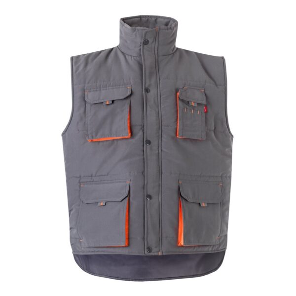 VL NERGAL. Padded vest, two-tone, multi-pocket (120g/m²), in polyester (100%)
