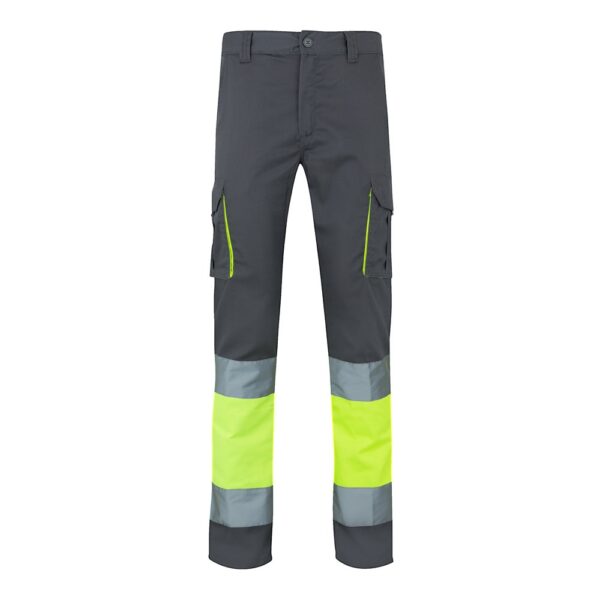 VL ZEUS. Two-tone, multi-pocket stretch trousers (240g/m²), in cotton (46%), EME (38%) and polyester (16%)