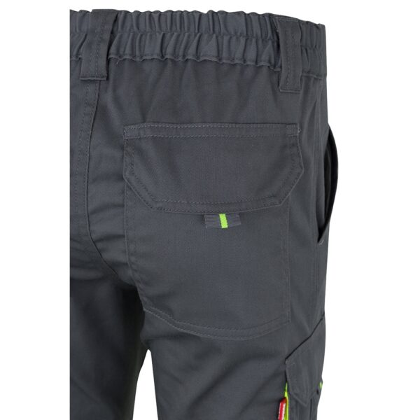 VL ZEUS. Two-tone, multi-pocket stretch trousers (240g/m²), in cotton (46%), EME (38%) and polyester (16%)
