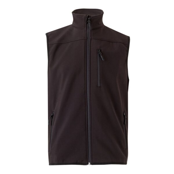 VL VARUNA. Soft shell vest (280g/m²), with polar lining, in polyester (94%) and elastane (6%)