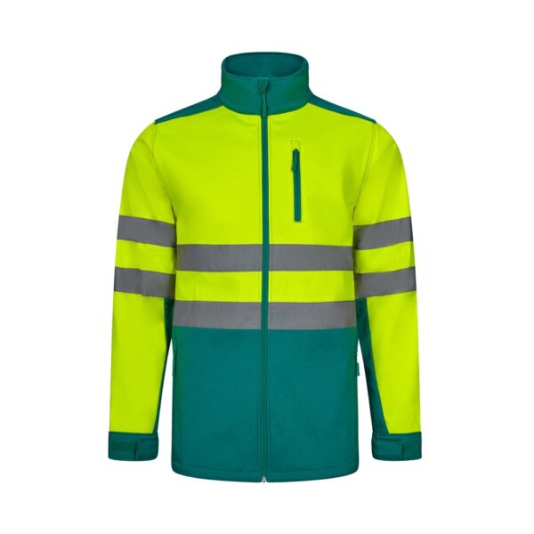 VL HESTIA. Two-tone soft shell jacket (280g/m²), in polyester (96%) and elastane (4%)
