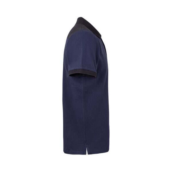 VL VELES. Two-tone stretch piqué polo shirt (200g/m²) with short sleeves, in polyester (96%) and elastane (4%)