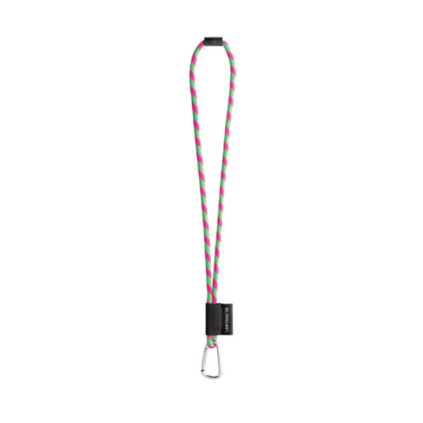 SET Lanyard TUBE Long (Ø 7 mm) with D-shape carabiner 55 mm and safety lock Ø 7 mm