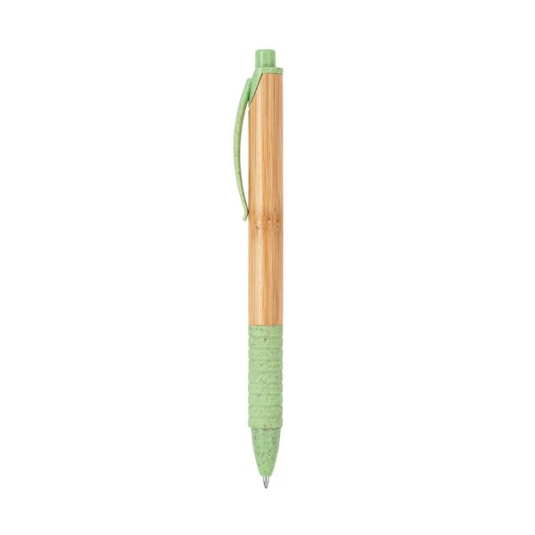 81013_119 KUMA. Bamboo ball pen with non-slip clip