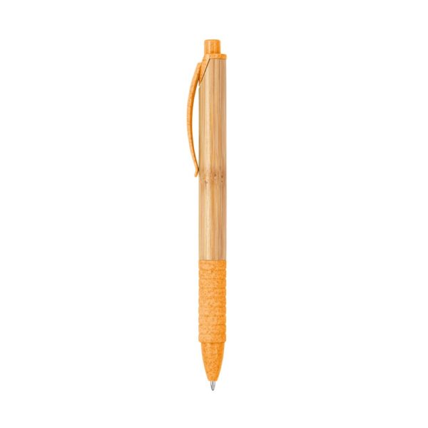 81013_128 KUMA. Bamboo ball pen with non-slip clip