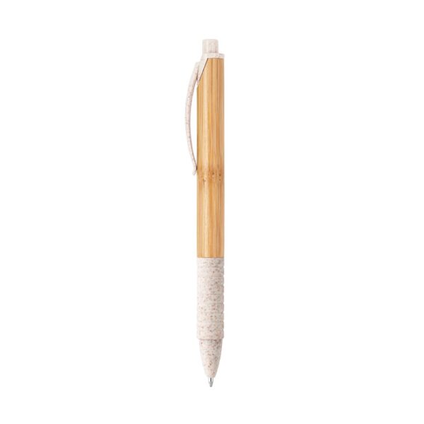 81013_150 KUMA. Bamboo ball pen with non-slip clip