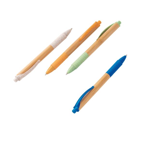81013_a KUMA. Bamboo ball pen with non-slip clip