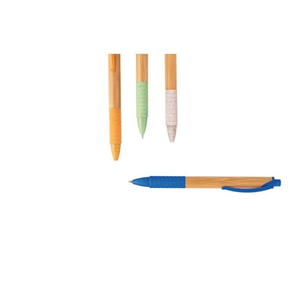 81013_b KUMA. Bamboo ball pen with non-slip clip