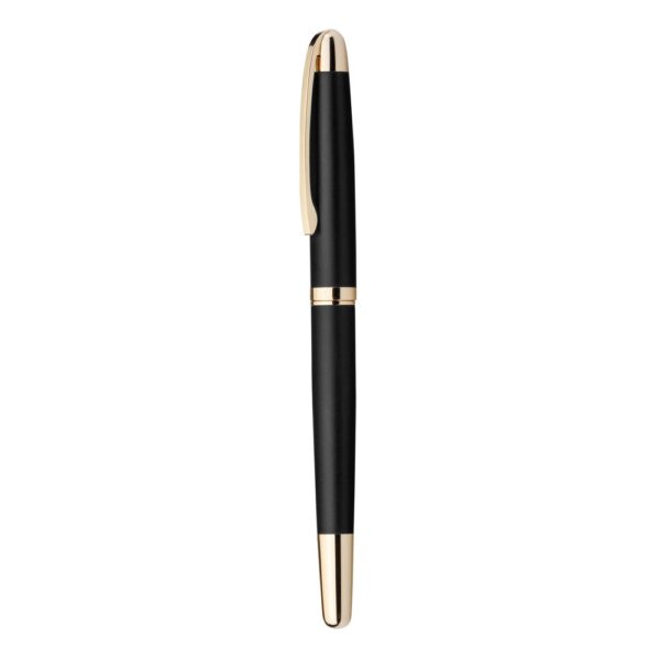 EZEKIEL ROLLER. Metal rollerball with gold trim