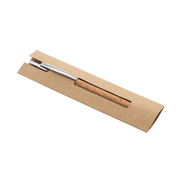 NATURA. Cork and recycled aluminum (100% rAL) ball pen with clip