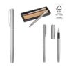 ELLA. Roller and ballpoint pen set with stainless steel body (53% rSS) with clip