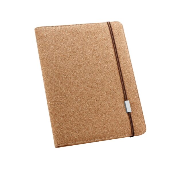 SERPA. A4 cork folder with a block of plain pages