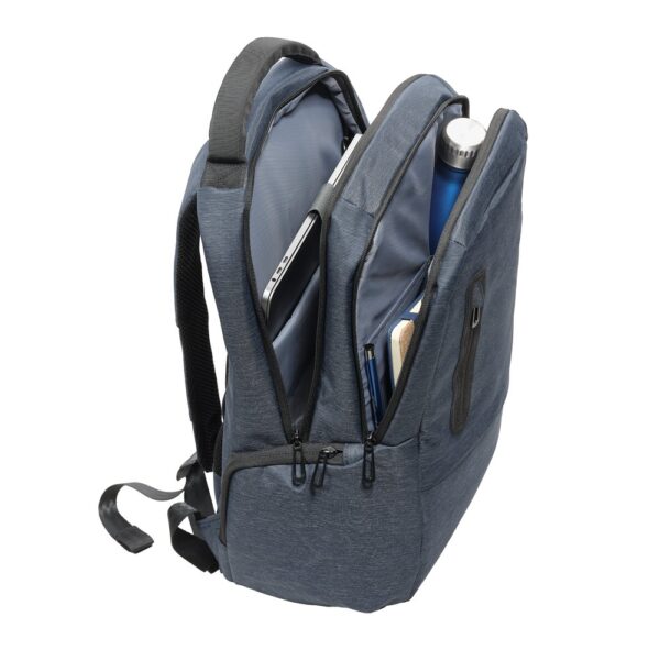 92195_104-d RE-BOSTON. Water-resistant 2Tone recycled nylon laptop backpack with 210D compartment