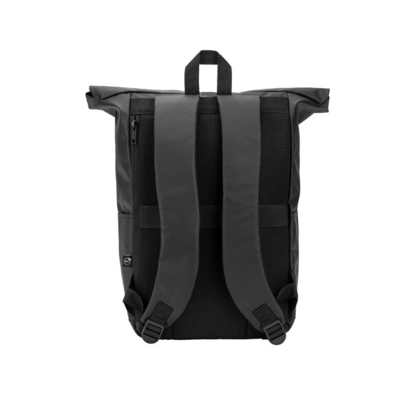 92571_114-b OSASCO BPACK. Roll top backpack with a zip system design that allows the top to be rolled up to fit the volume of the backpack, made from 600D recycled polyester