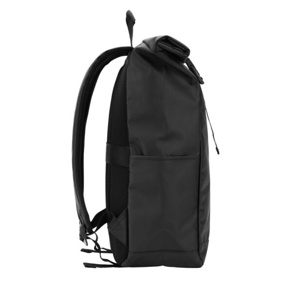 92571_114-c OSASCO BPACK. Roll top backpack with a zip system design that allows the top to be rolled up to fit the volume of the backpack, made from 600D recycled polyester