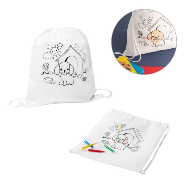 DRAWS. Children's drawstring bag for colouring (80 g/m²)